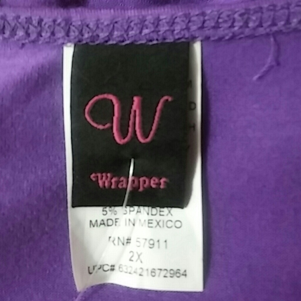 Wrapper Drape Top Sleeveless 2X Purple Floral #W4 - Picture 6 of 6